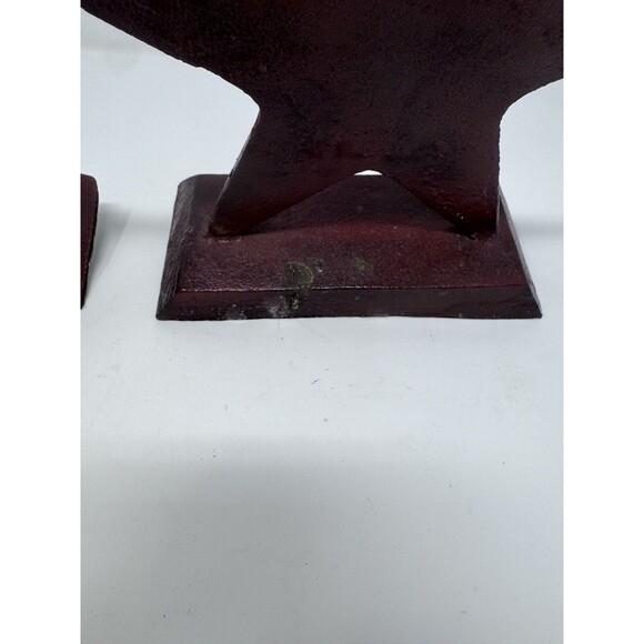 Set of (2) Maroon Red Cast Iron Star Stocking Holder Christmas Rustic Western - Picture 3 of 5